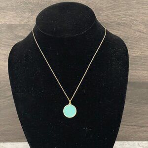 Kate Spade Something Blue Idiom Enamel Gold Plated Bridal Pendant Necklace 20"